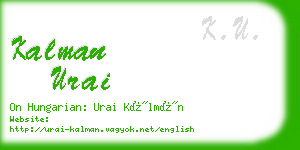 kalman urai business card